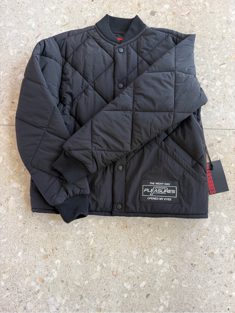 Pleasures Men’s Black Quilted Bomber Jacket